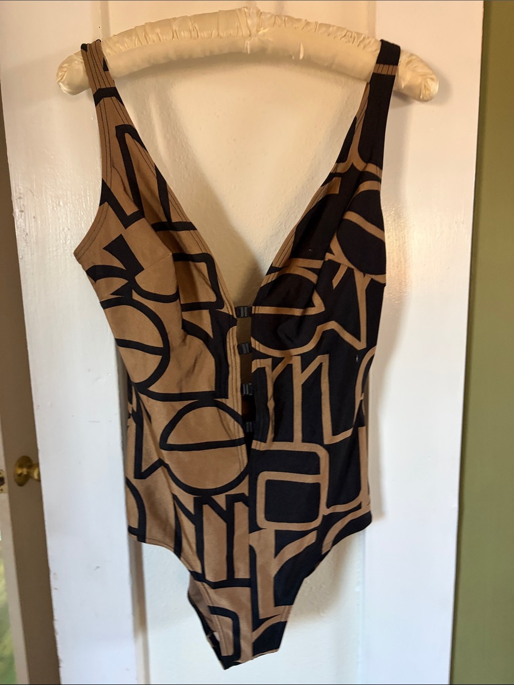 Rare Vintage 1988 Italian Dotti Plunge Resort-ware 1-pc Swimsuit- Toteme Style
